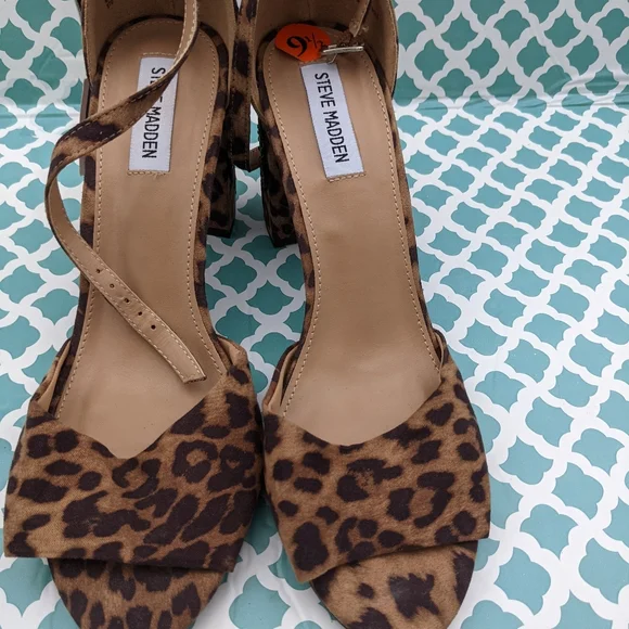 Steve Madden Womens INCA Open Toe Casual Ankle Strap, Leopard Multi, Size 9.5 - Picture 7 of 8